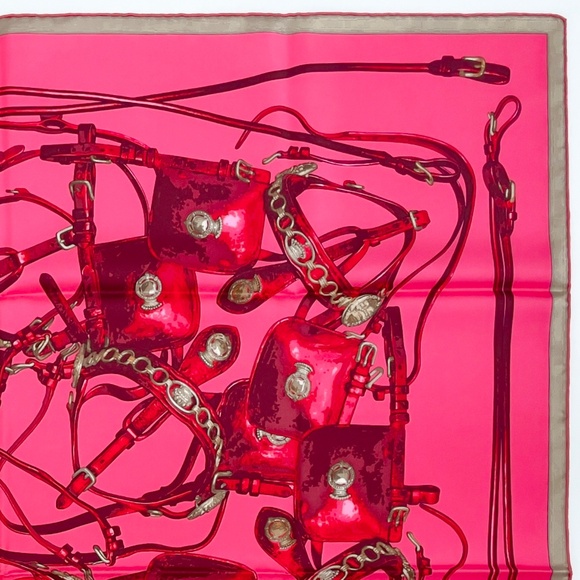 NWT Hermes Scarf Carré 90 “Brides Rebelles” in Rose/Prune/Beige - Picture 6 of 8